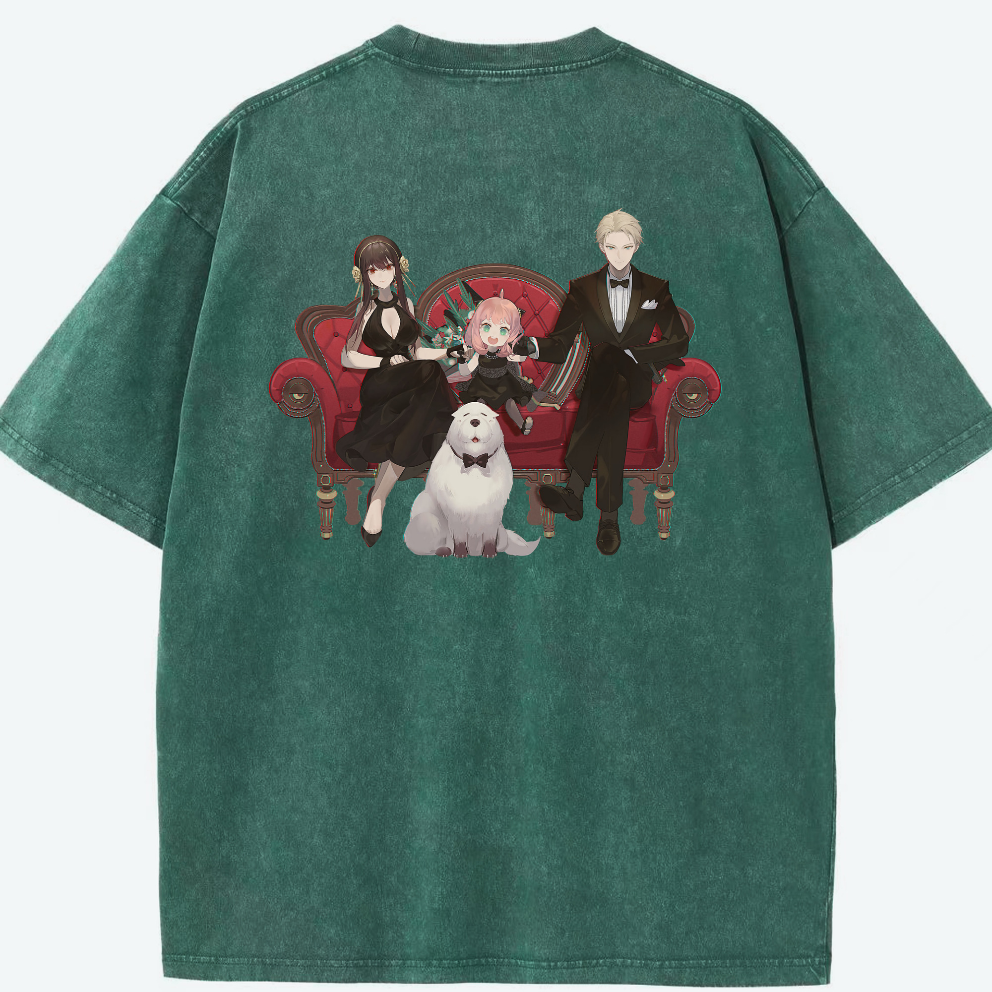 （画像用） SPY×FAMILY间谍家家酒 綿100% ヴィンテージ風 半袖Tシャツ（背面プリント）